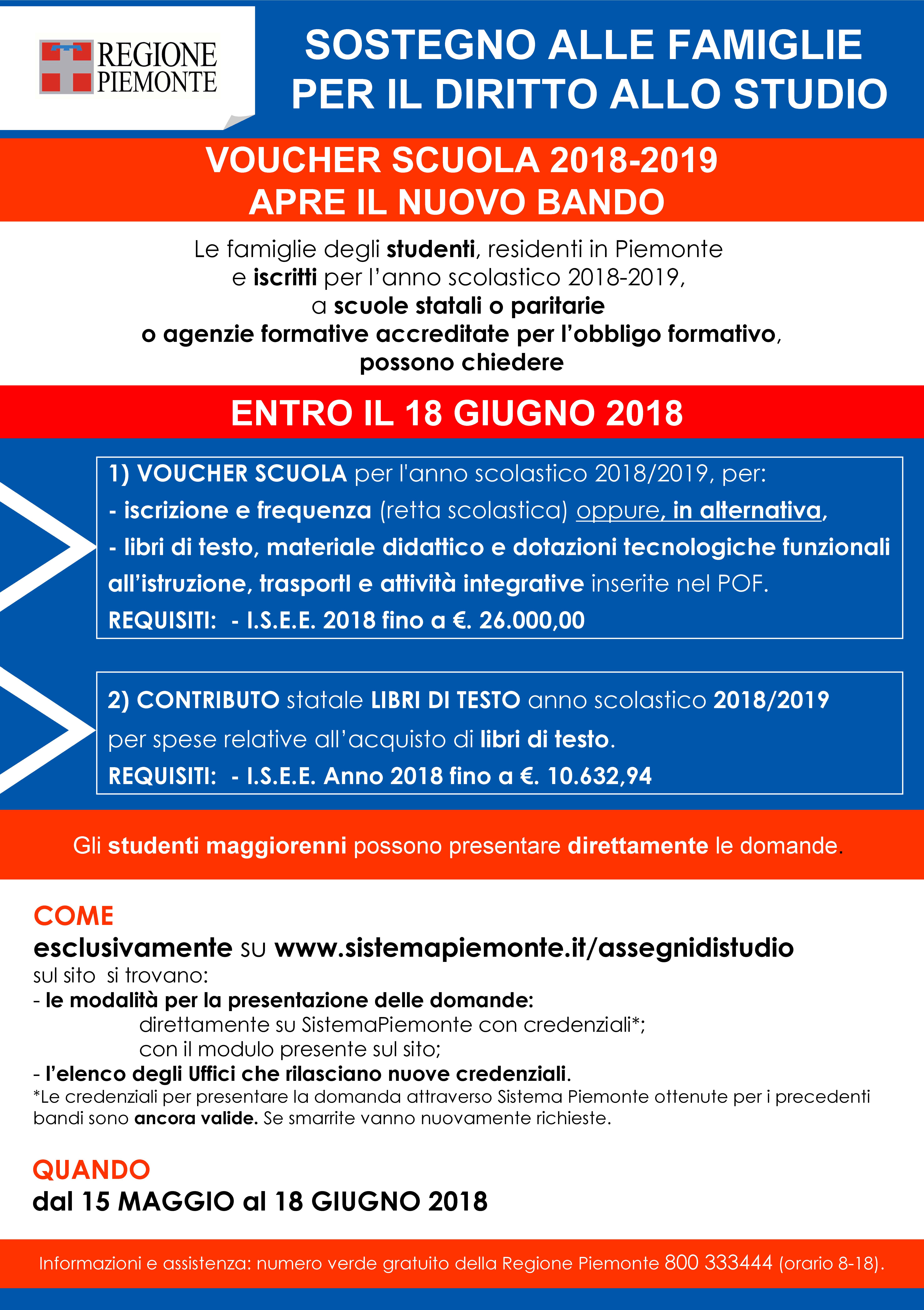 Assegni di studio e libri di testo a.s. 2018/2019 
