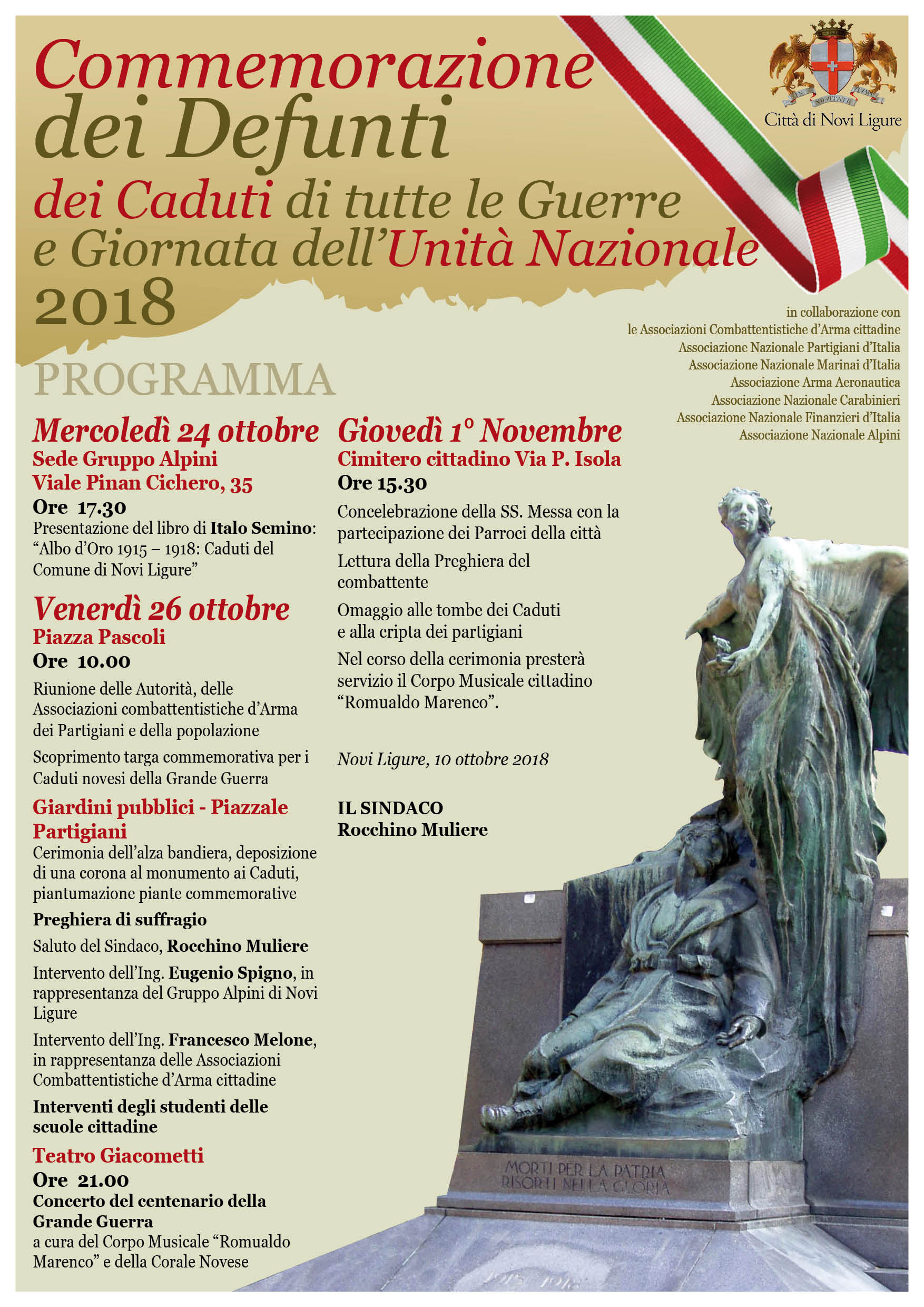 Manifestazioni 24, 26 ottobre e 1° novembre  